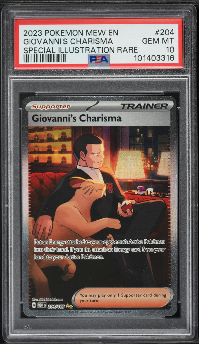 2023 Pokemon Scarlet & Violet 151 SIR Giovanni's Charisma #204 PSA 10 GEM MINT
