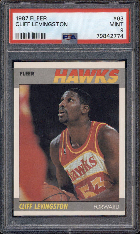 1987 Fleer #63 Cliff Levingston PSA 9