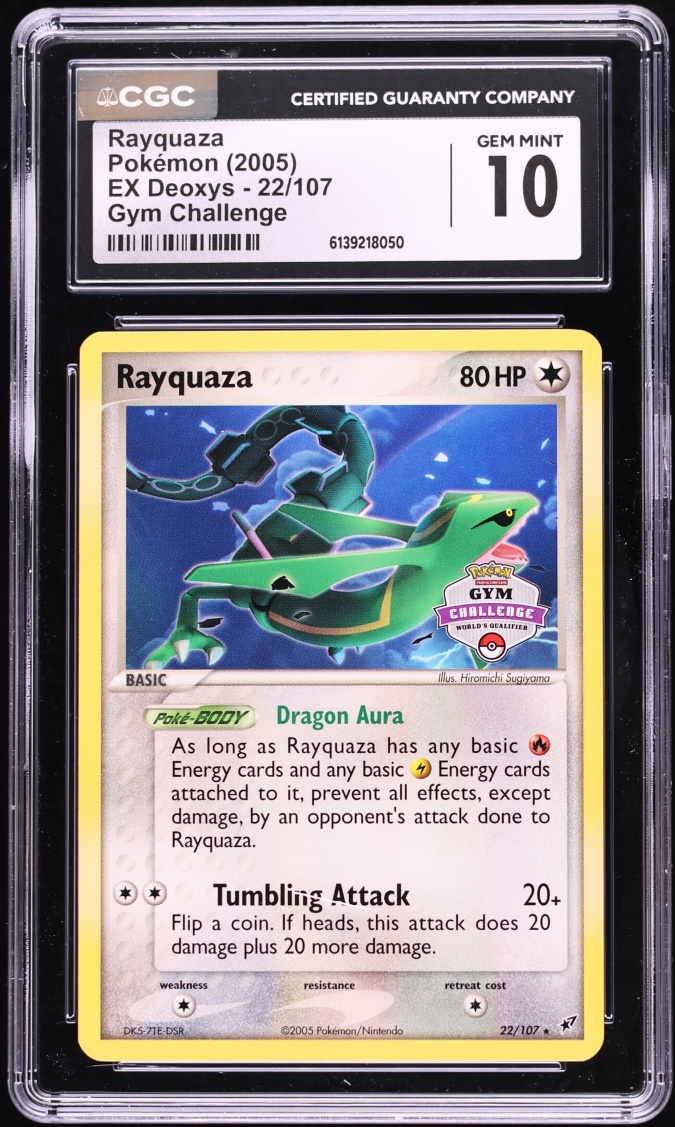 2005 Pokemon Ex Deoxys Gym Challenge Rayquaza #22 CGC 10 GEM MINT