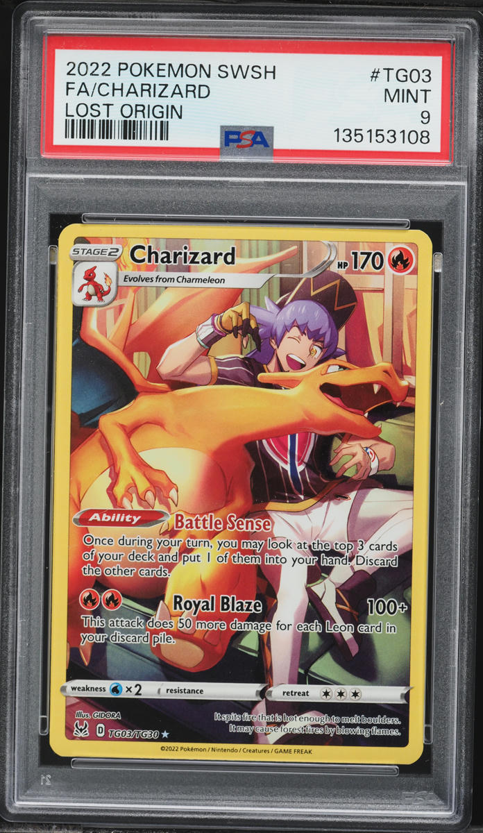 2022 Pokemon Sword & Shield Lost Origin CHR Charizard #TG03 PSA 9 MINT