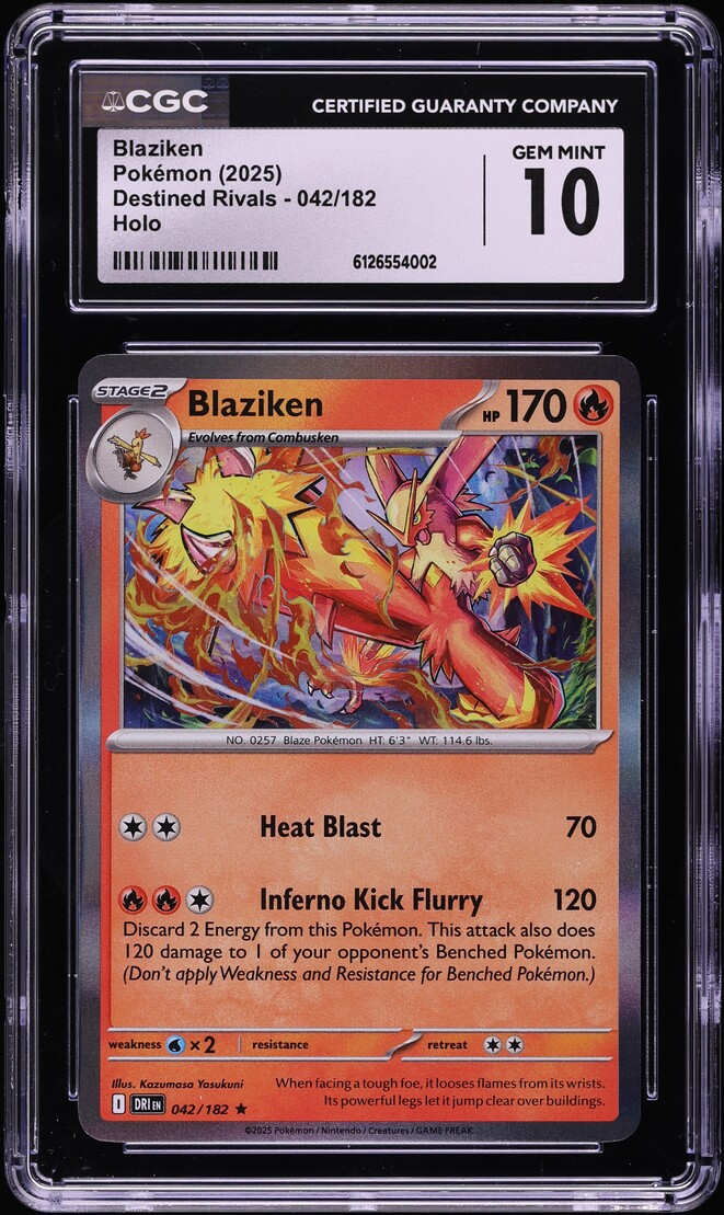 2025 Pokemon Scarlet & Violet Destined Rivals Holo Blaziken #42 CGC 10 GEM MINT