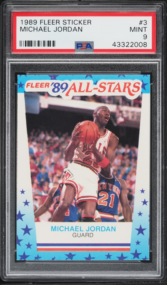 1989 Fleer Sticker Michael Jordan #3 PSA 9 MINT