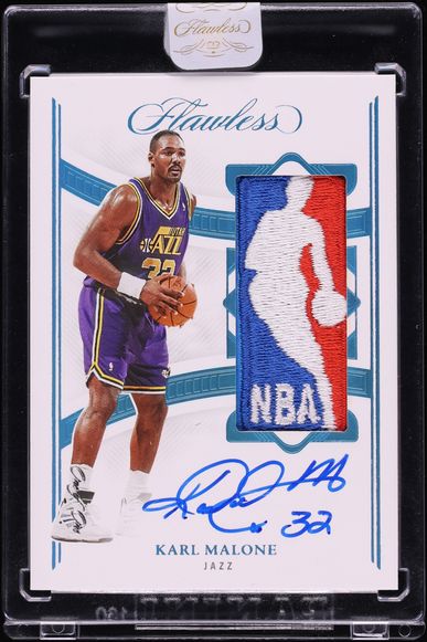 2021 Panini Flawless Platinum Karl Malone NBA LOGOMAN PATCH AUTO 1/1 #LMA-KML