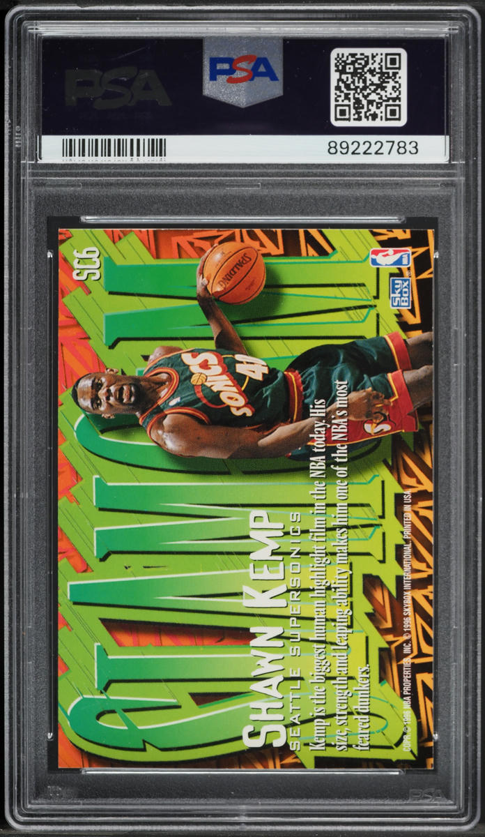 1996 Skybox Z-Force Slam Cam Shawn Kemp #SC6 PSA 9 MINT