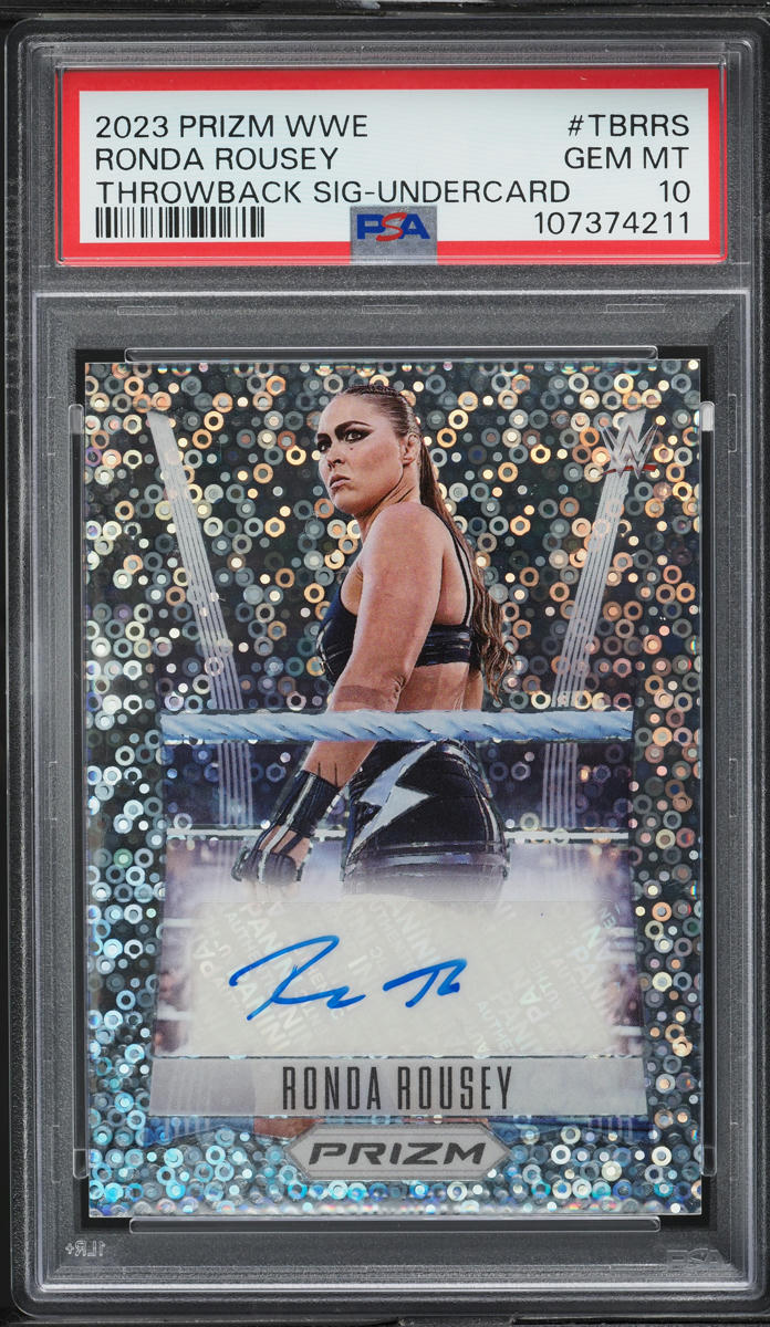 2023 Panini Prizm WWE Throwback Undercard Ronda Rousey AUTO #TB-RRS PSA 10 GEM
