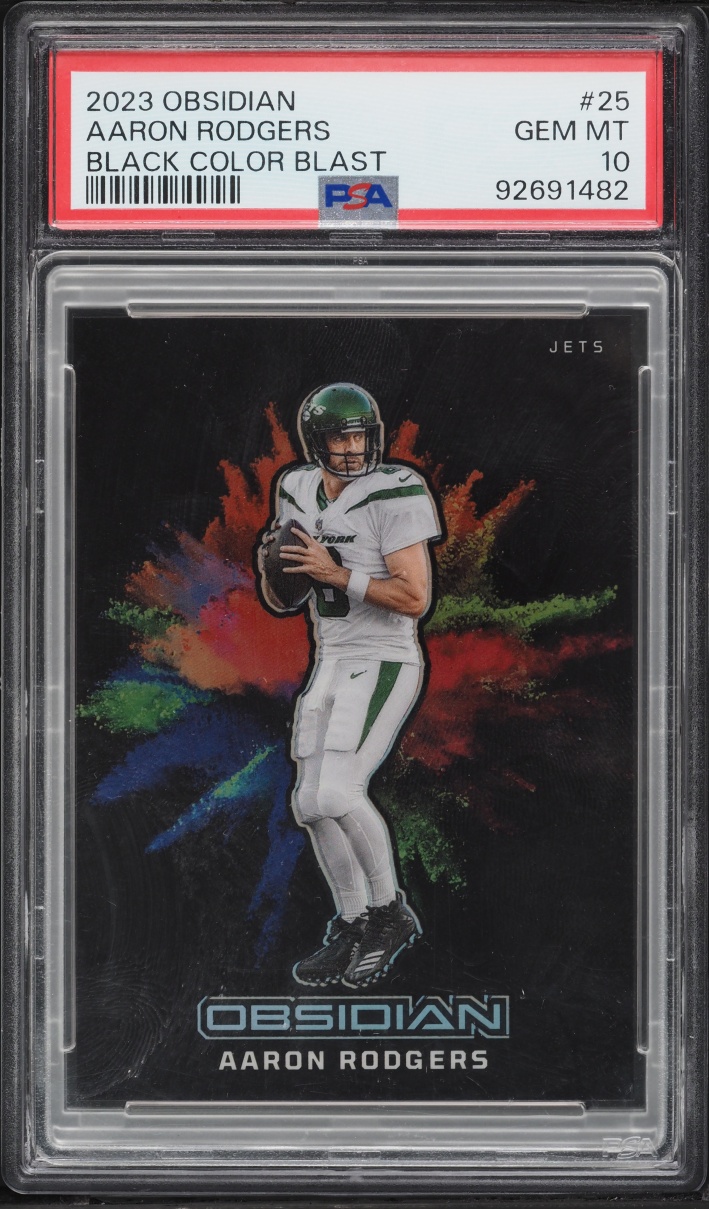 2023 Panini Obsidian Black Color Blast Aaron Rodgers #25 PSA 10 GEM MINT