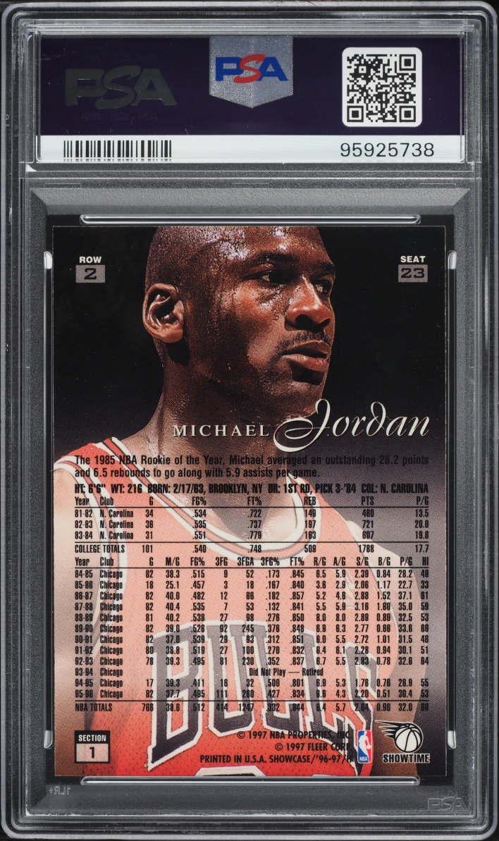 1996 Flair Showcase Row 2 Michael Jordan #23 PSA 9 MINT