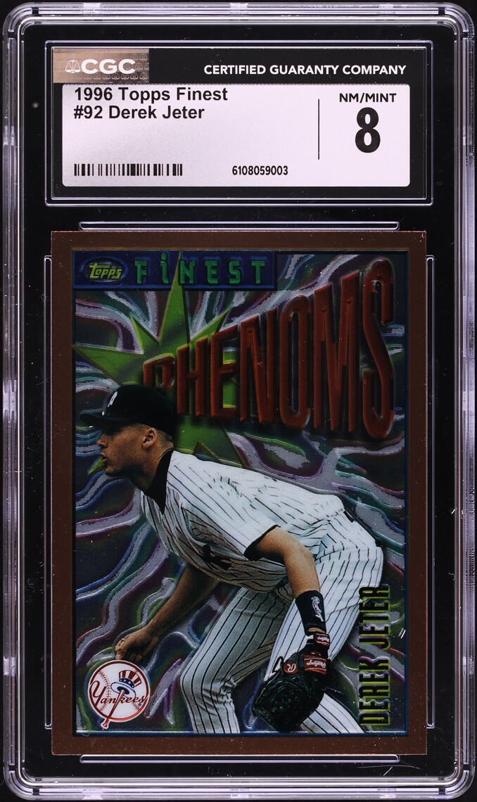 1996 Finest Derek Jeter ROOKIE #92 CGC 8 NM-MT