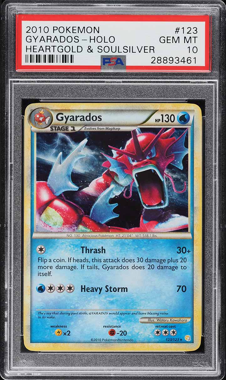 2010 Pokemon HeartGold & SoulSilver Holo Gyarados #123 PSA 10 GEM MINT