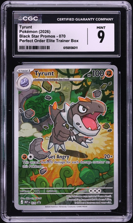 2026 Pokemon Mega Promo Perfect Order Elite Trainer Box Full Art Tyrunt #070 CGC 9 MINT