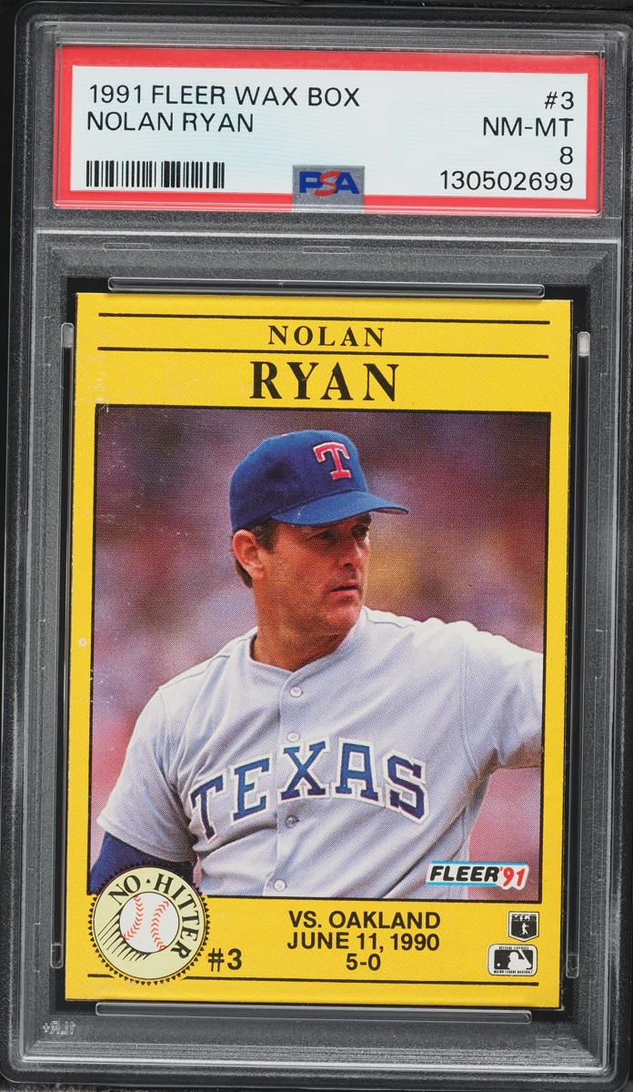 1991 Fleer Wax Box Nolan Ryan #3 PSA 8 NM-MT