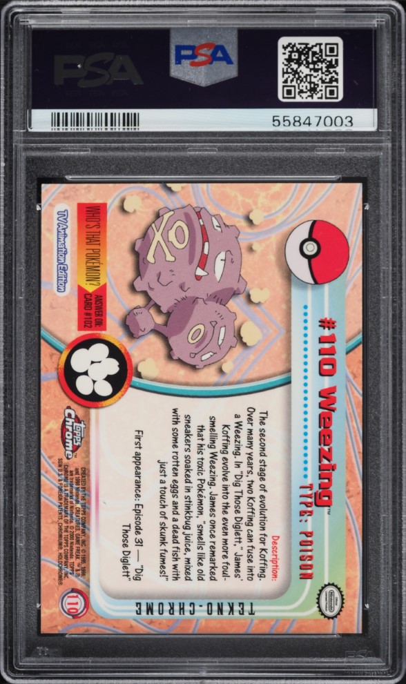 2000 Topps Chrome Pokemon Series 2 Tekno Weezing #110 PSA 10 GEM MINT