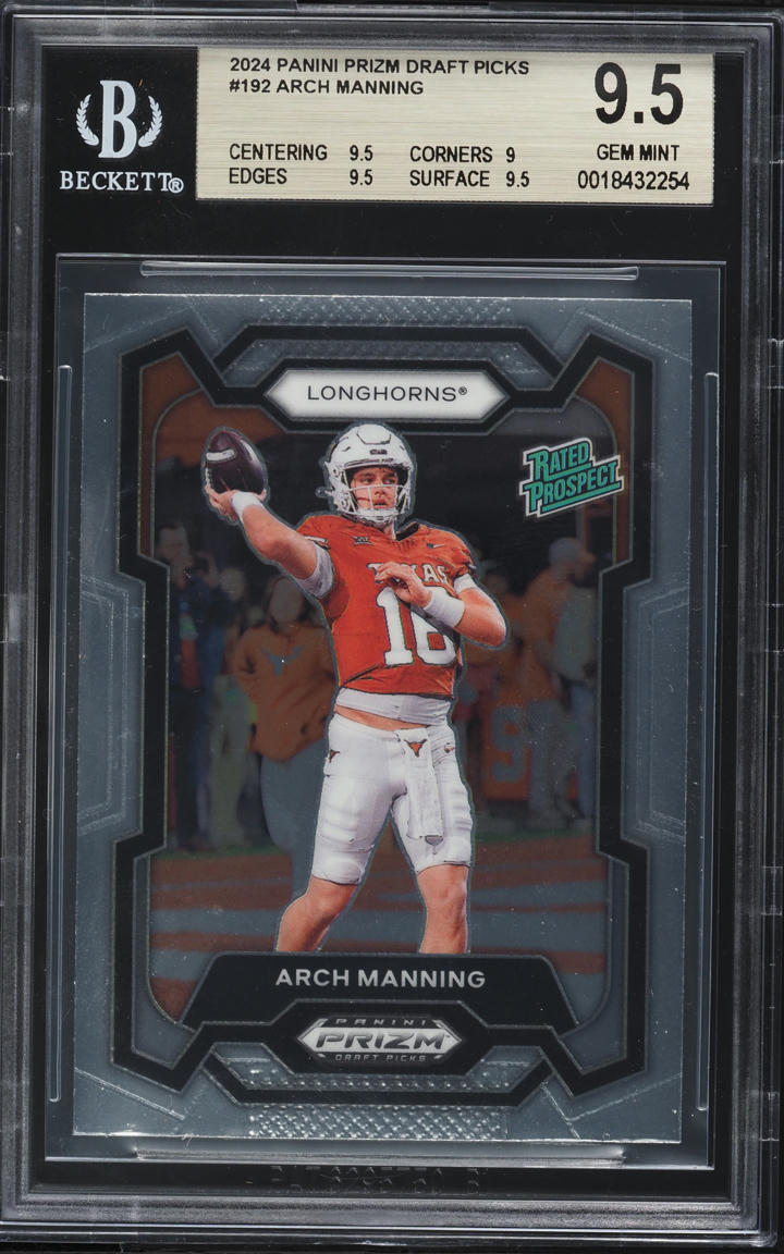 2024 Panini Prizm Draft Picks Arch Manning ROOKIE #192 BGS 9.5 GEM MINT