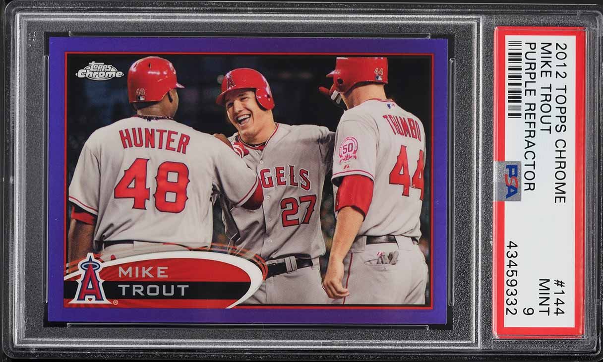 2012 Topps Chrome Purple Refractor Mike Trout ROOKIE #144 PSA 9 MINT