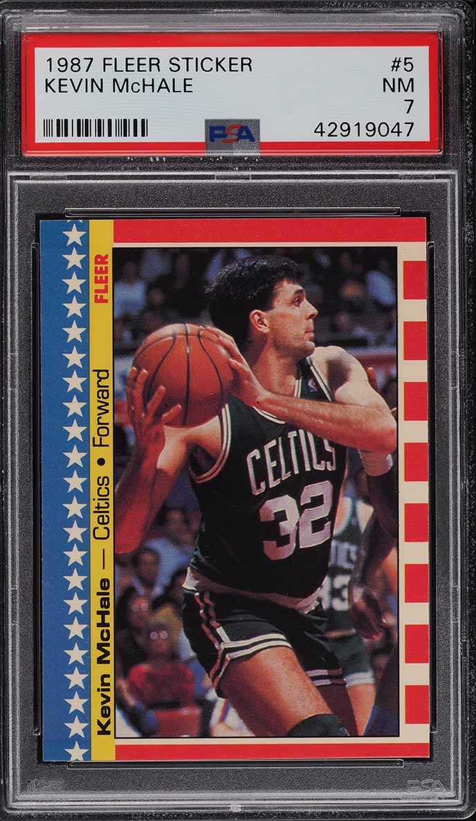 1987 Fleer Sticker Kevin Mchale #5 PSA 7 NRMT