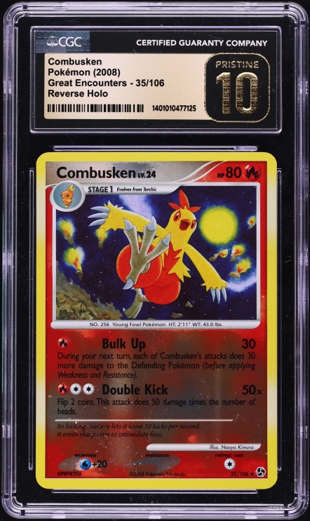 2008 Pokemon Diamond & Pearl Great Encounters Reverse Holo Combusken #35 CGC 10 PRISTINE