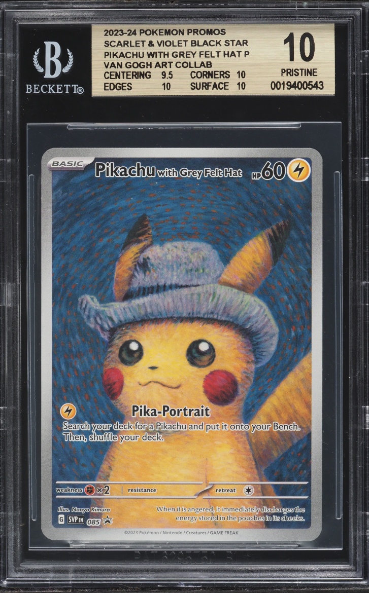2023 Pokemon SV Black Star Promo Van Gogh Pikachu With Grey Felt Hat #85 BGS 10 PRISTINE