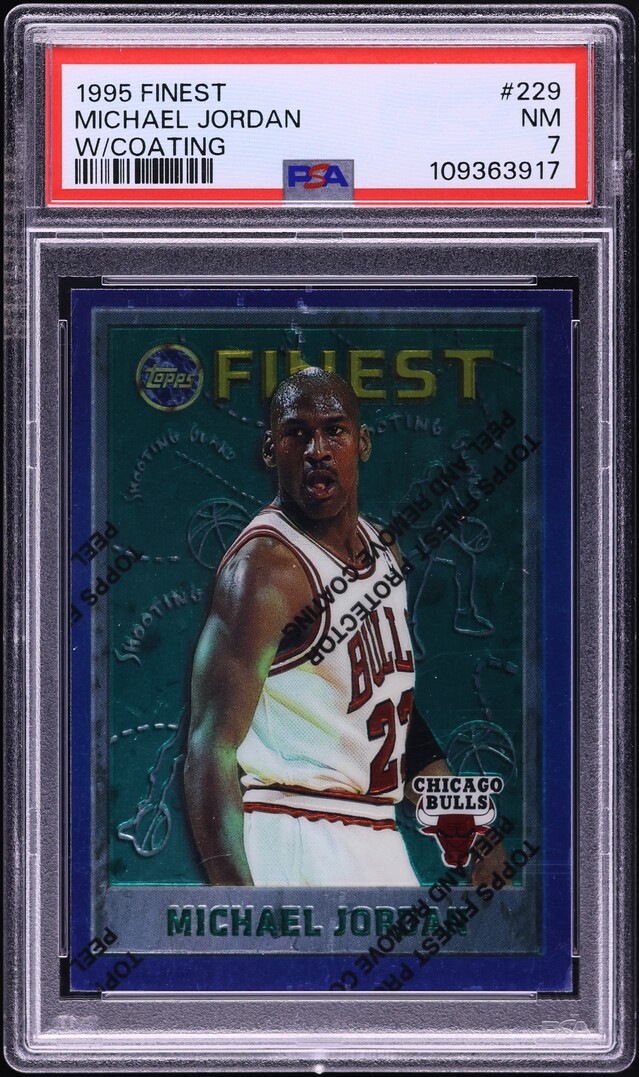 1995 Finest Basketball w/ Coating Michael Jordan #229 PSA 7 NRMT