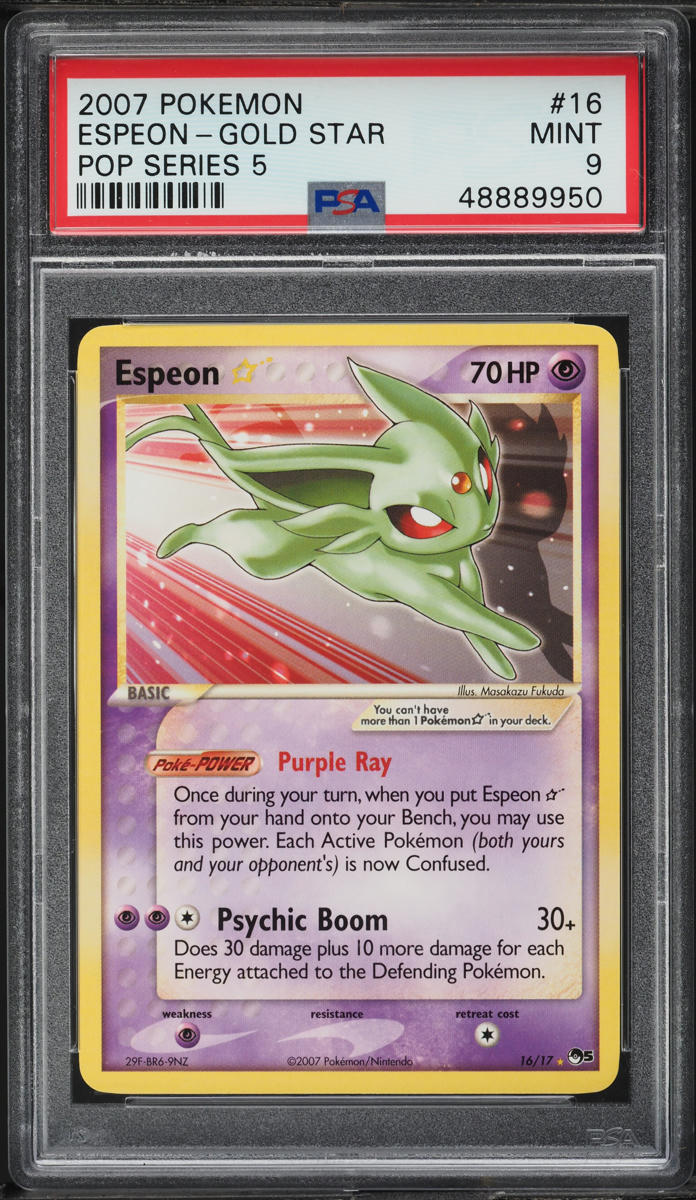 2007 Pokemon Pop Series 5 Espeon Gold Star #16 PSA 9 MINT