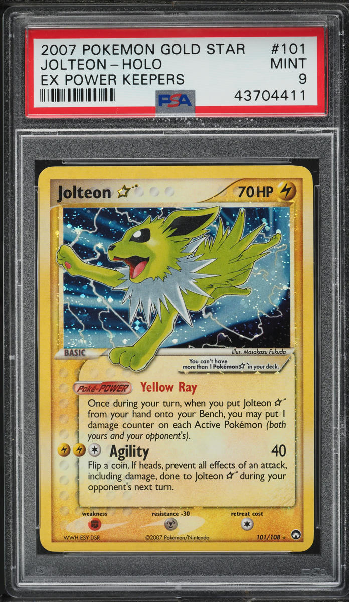 2007 Pokemon EX Power Keepers Holo Jolteon Gold Star #101 PSA 9 MINT