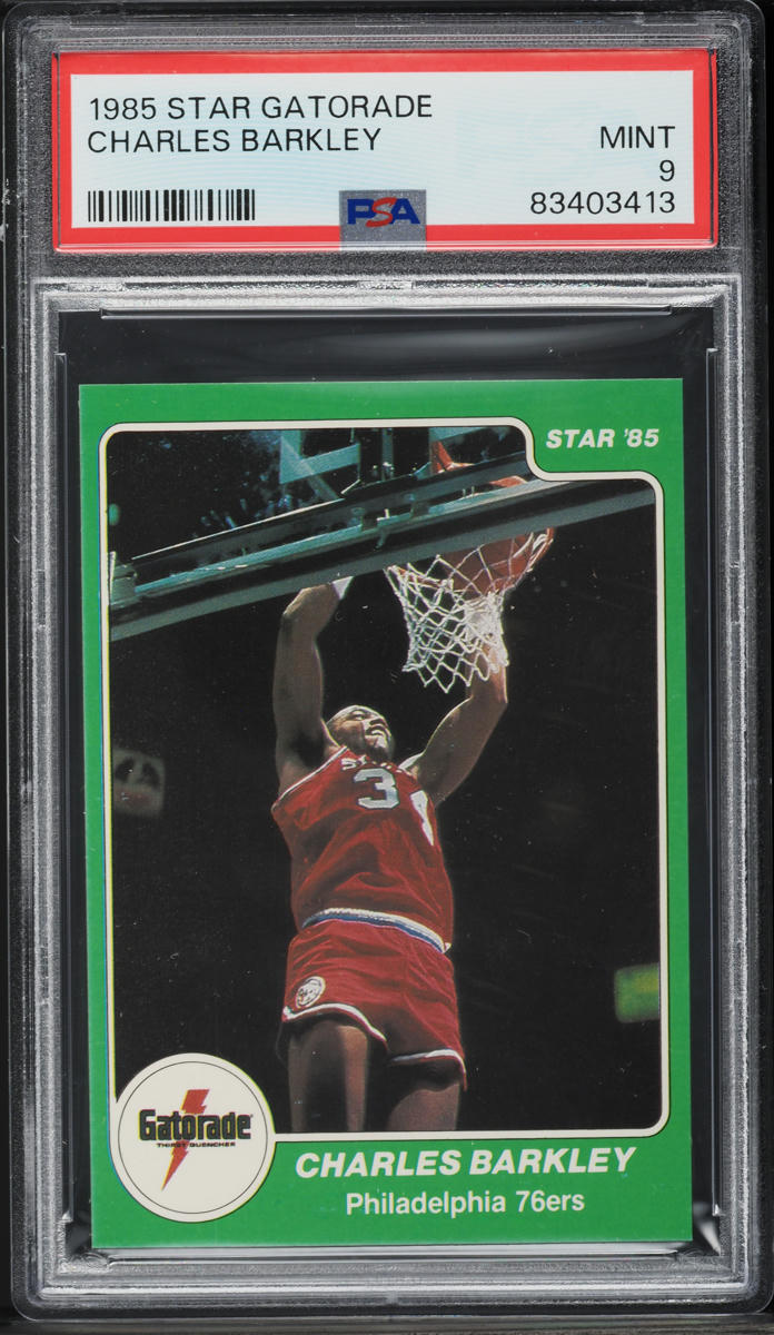 1985 Star Gatorade Slam Dunk Charles Barkley SP ROOKIE PSA 9 MINT - Photo 1