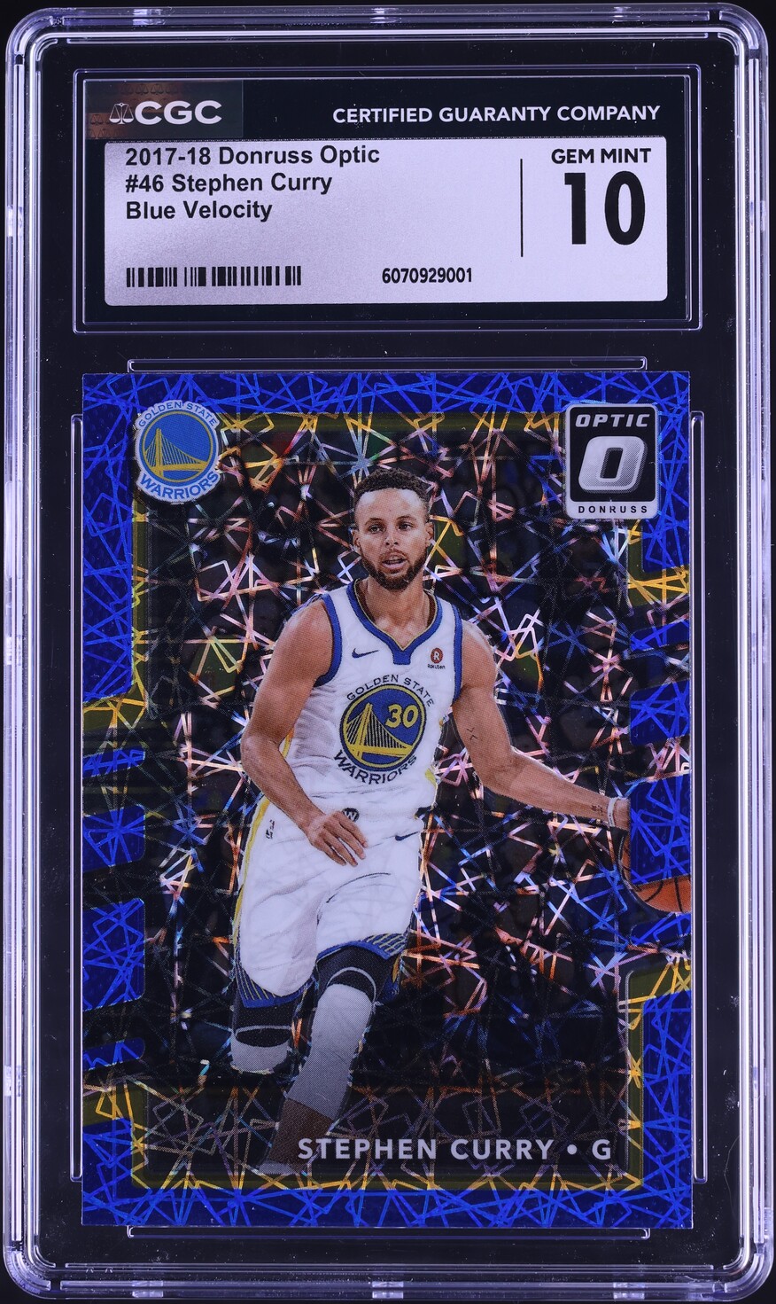 2017 Donruss Optic Blue Velocity Stephen Curry #46 CGC 10 GEM MINT