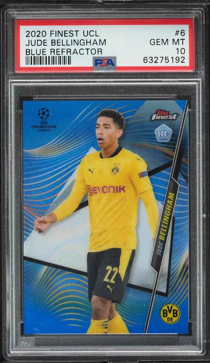 2020 Finest UEFA Blue Refractor Jude Bellingham ROOKIE /150 #6 PSA 10 GEM MINT
