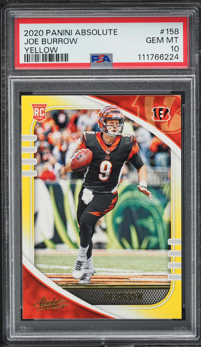 2020 Absolute Yellow Joe Burrow ROOKIE #158 PSA 10 GEM MINT