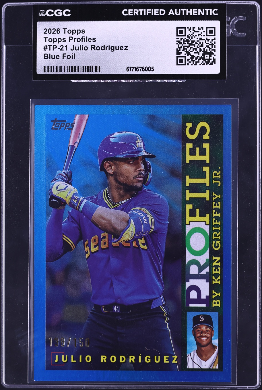 2026 Topps Profiles Blue Foil Julio Rodriguez /150 #TP-21 CGC AUTH