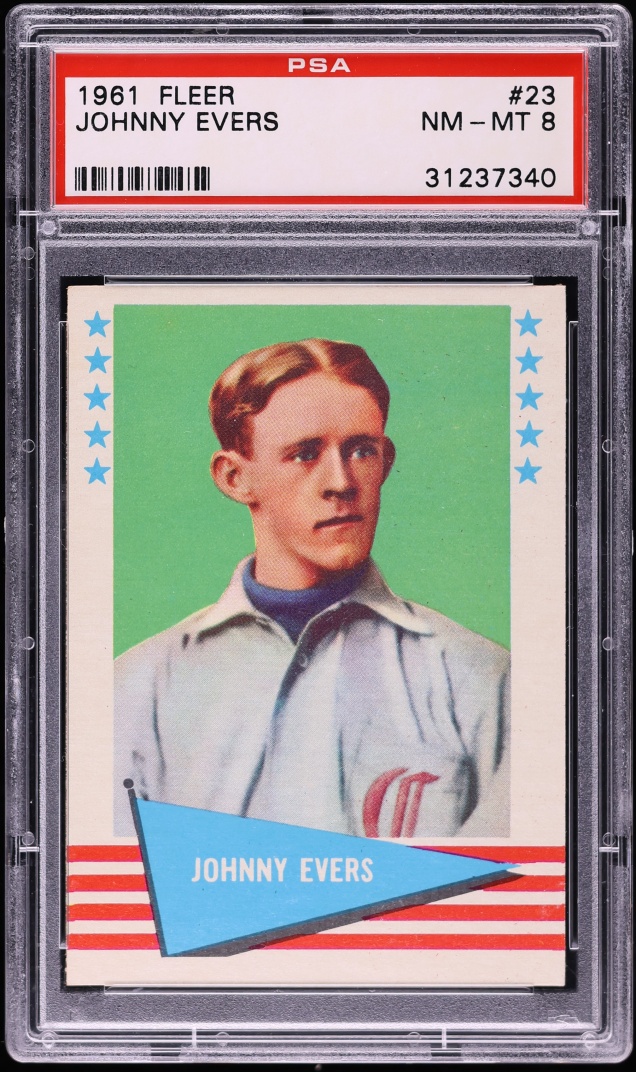 1961 Fleer Johnny Evers #23 PSA 8 NM-MT