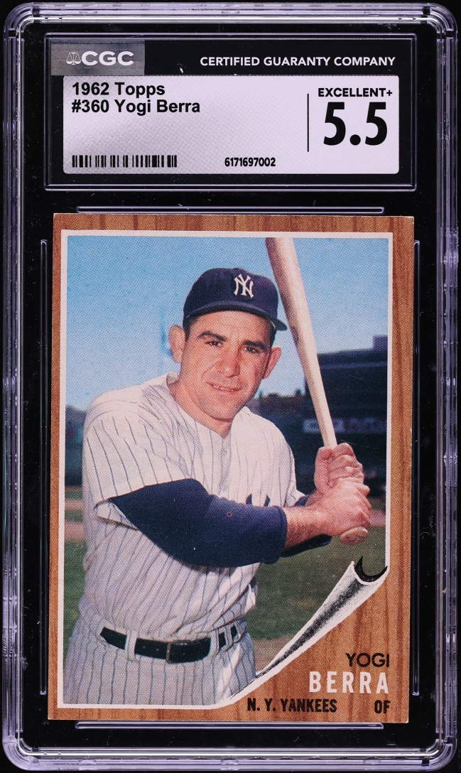 1962 Topps Yogi Berra #360 CGC 5.5 EX+