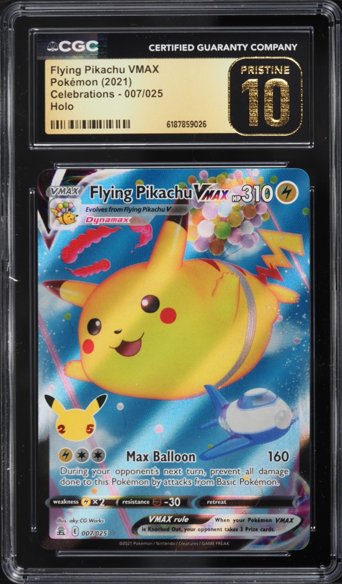 2021 #7 Flying Pikachu Vmax CGC 10 Pokemon Sword & Shield Celebrations Full Art