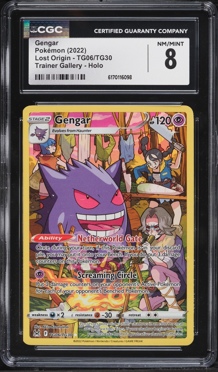 2022 Pokemon Sword & Shield Lost Origin Trainer Gallery Chr Gengar #Tg06 CGC 8 Nm-Mt