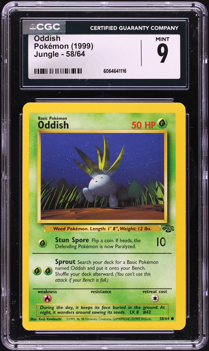 1999 Pokemon Jungle Oddish #58 CGC 9 MINT