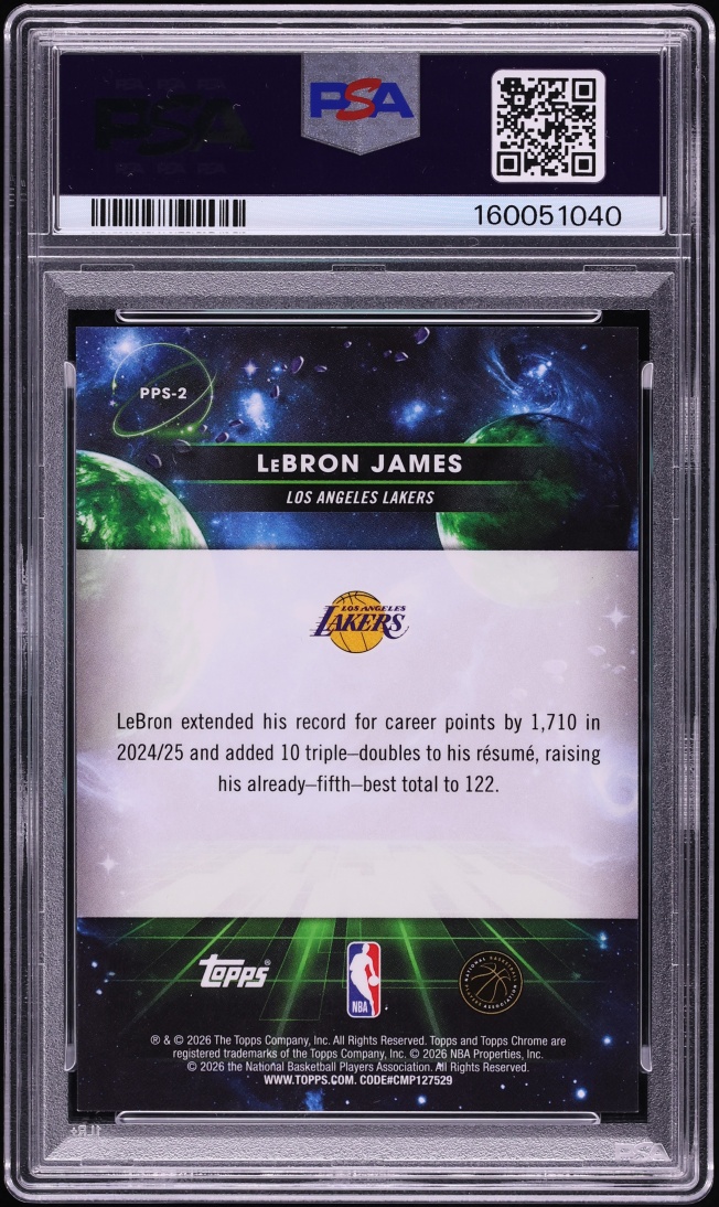 2025 Topps Chrome Cosmic Planetary Pursuit Sun LeBron James #PPS-2 PSA 10 GEM MINT