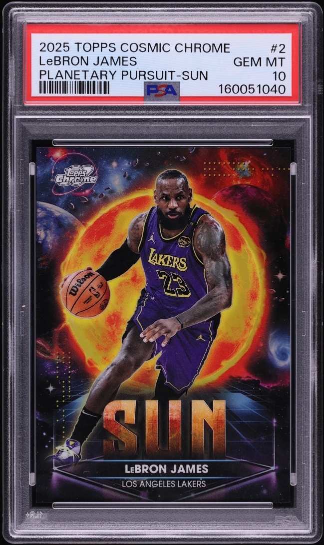 2025 Topps Chrome Cosmic Planetary Pursuit Sun LeBron James #PPS-2 PSA 10 GEM MINT