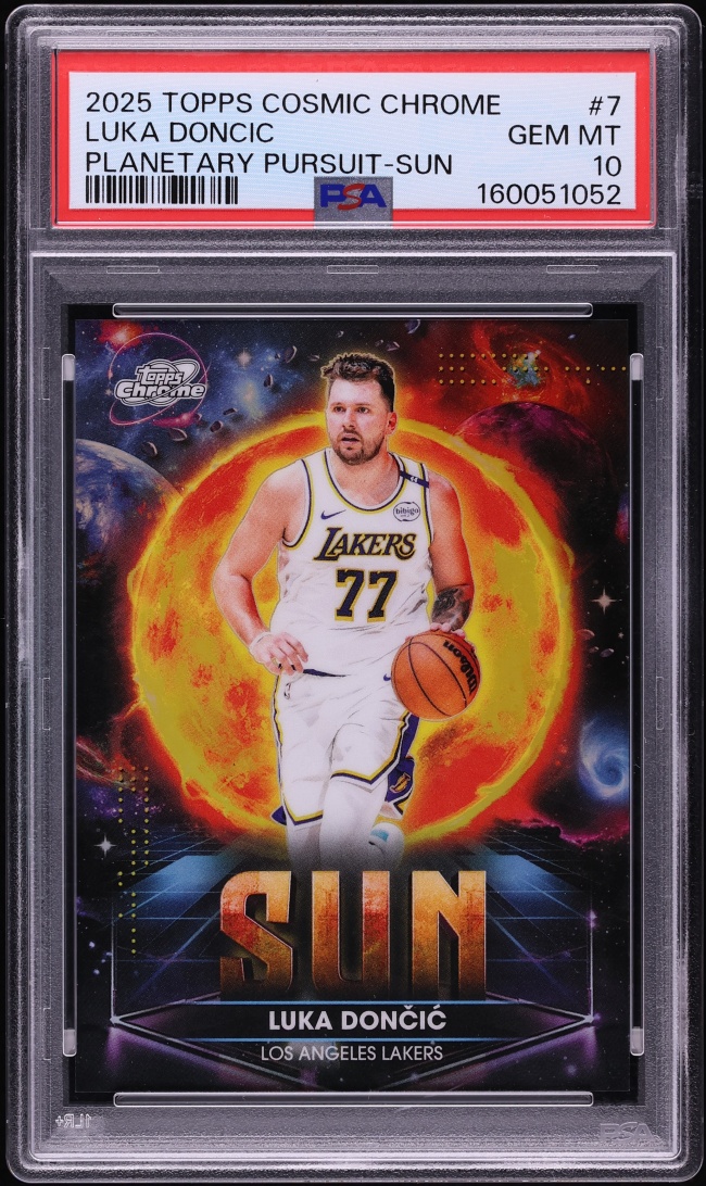 2025 Topps Chrome Cosmic Planetary Pursuit Sun Luka Doncic #PPS-7 PSA 10 GEM MINT