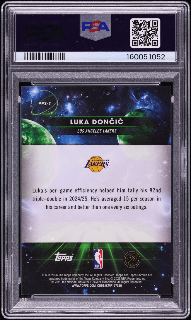 2025 Topps Chrome Cosmic Planetary Pursuit Sun Luka Doncic #PPS-7 PSA 10 GEM MINT