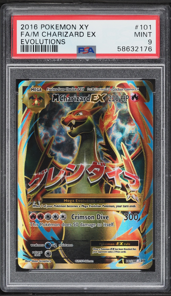 2016 Pokemon XY Evolutions Full Art M Charizard EX #101 PSA 9 MINT