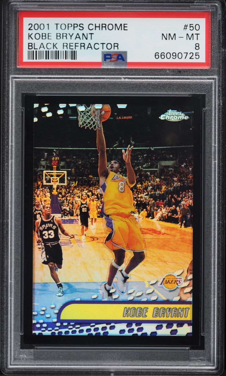 2001 Topps Chrome Black Refractor Kobe Bryant /50 #50 PSA 8 NM-MT