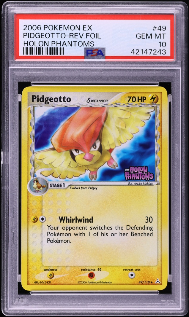 2006 Pokemon EX Holon Phantoms Reverse Holo Pidgeotto #49 PSA 10 GEM MINT