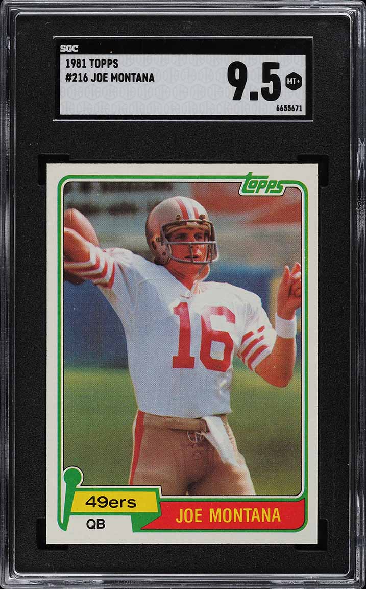 1981 Topps Football Joe Montana ROOKIE #216 SGC 9.5 MINT+ (PWCC-E)