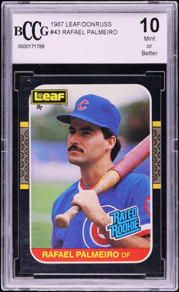 1987 Leaf Rafael Palmeiro ROOKIE #43 BCCG 10