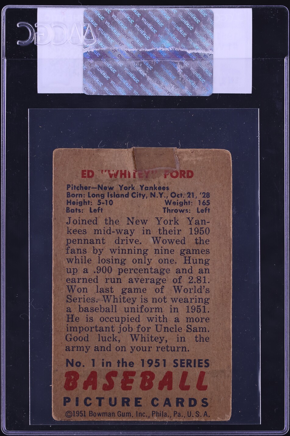 1951 Bowman Whitey Ford ROOKIE #1 CGC AUTH