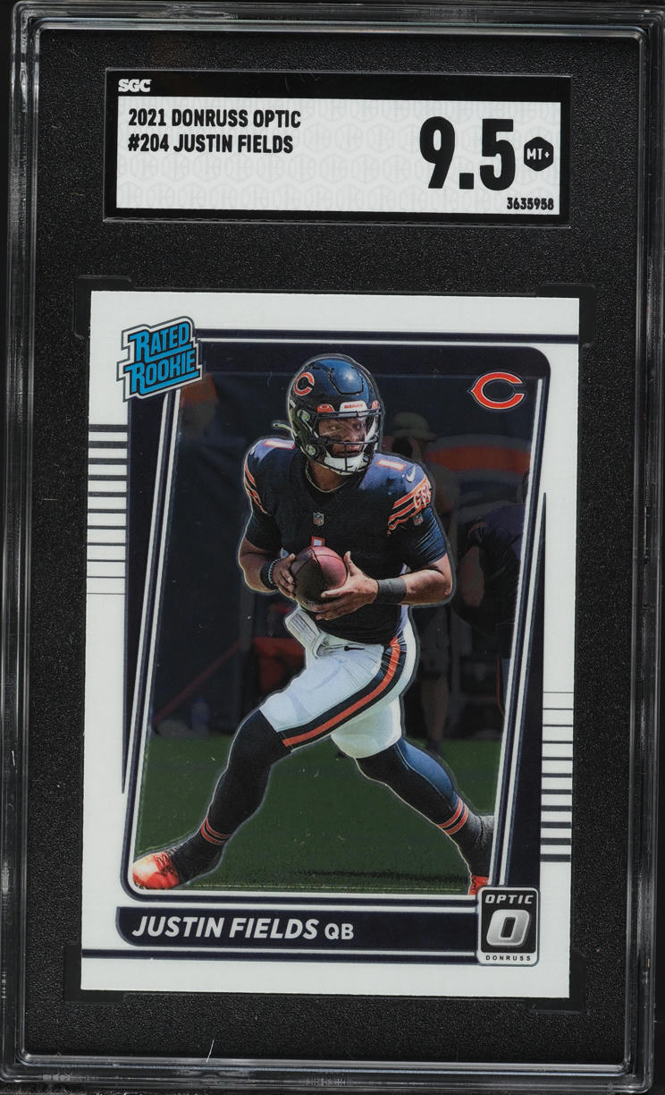 2021 Donruss Optic Justin Fields ROOKIE #204 SGC 9.5 MINT+