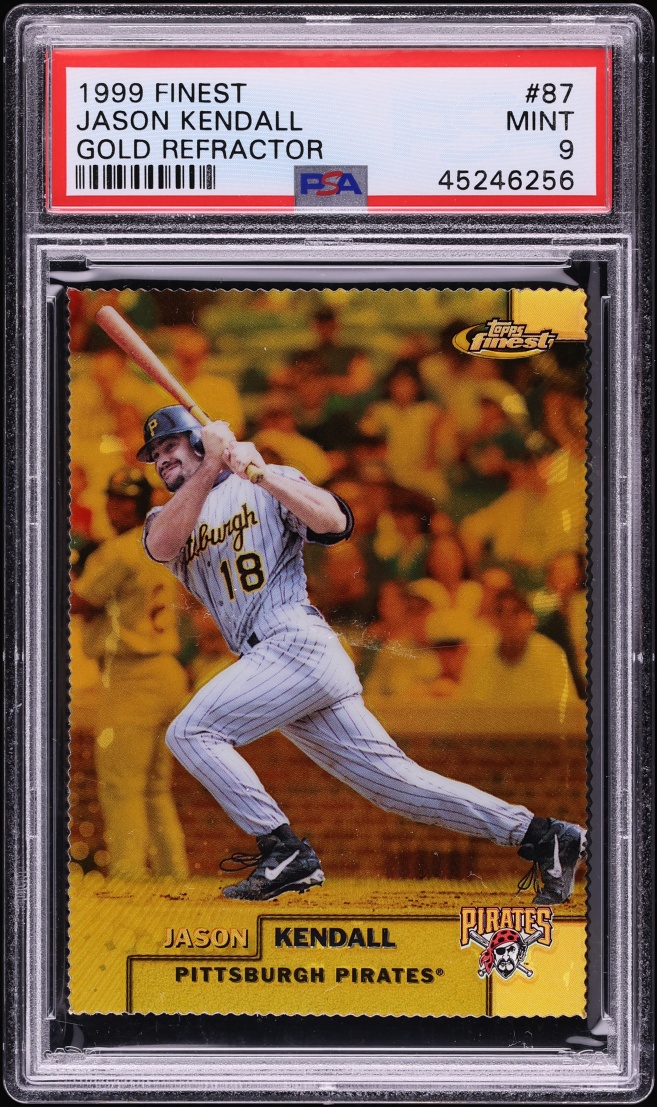 1999 Finest Gold Refractor Jason Kendall /100 #87 PSA 9 MINT - Photo 1