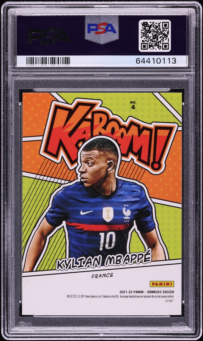 2021 Donruss Road To Qatar Kaboom! Kylian Mbappe #4 PSA 10 GEM MINT - Photo 2
