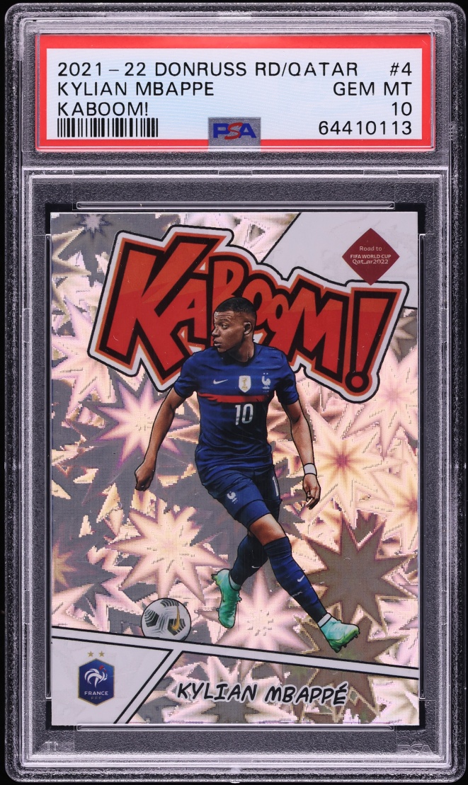 2021 Donruss Road To Qatar Kaboom! Kylian Mbappe #4 PSA 10 GEM MINT - Photo 1