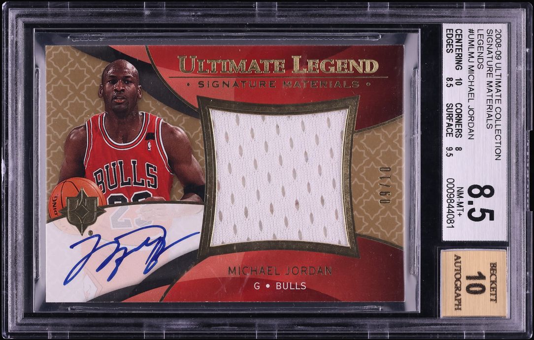2008 Ultimate Collection Signature Materials Legends Michael Jordan PATCH AUTO /10 BGS 8.5 - Photo 1