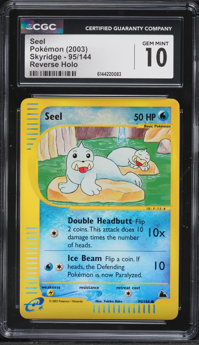 2003 Pokemon Skyridge Reverse Holo Seel #95 CGC 10 GEM MINT